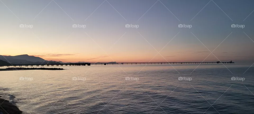 sunset in the sea