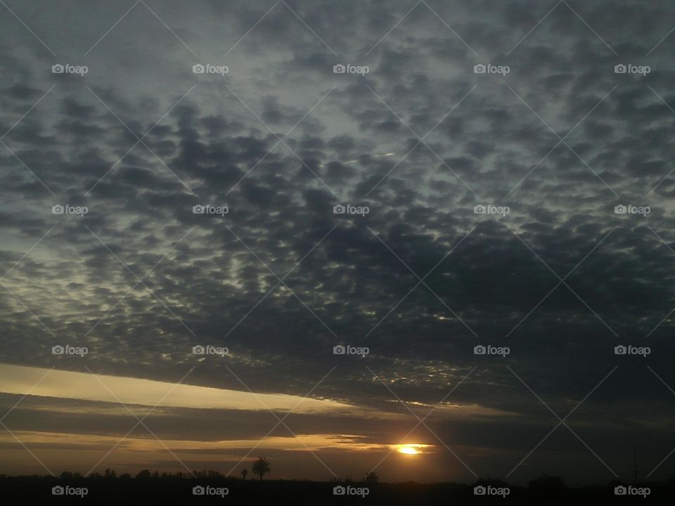 Splendid sunset at marrakech city in Morocco.