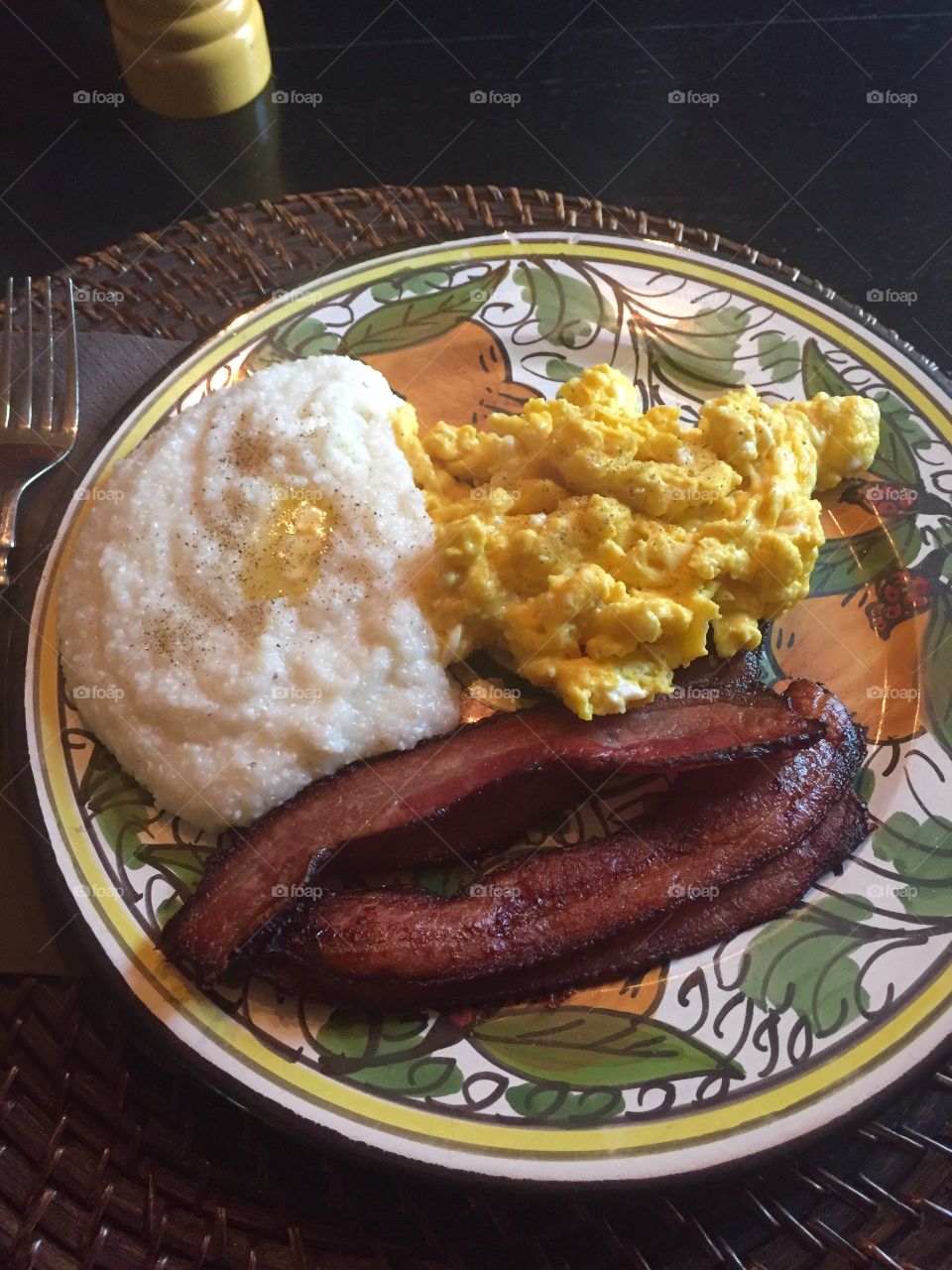 Grits and eggs