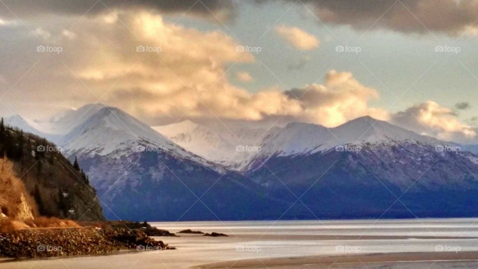 Mountain, Snow, No Person, Water, Travel