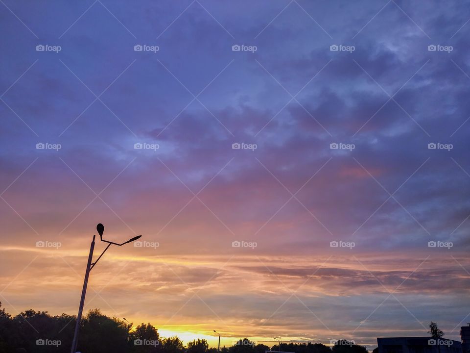 Colourful summer sunset