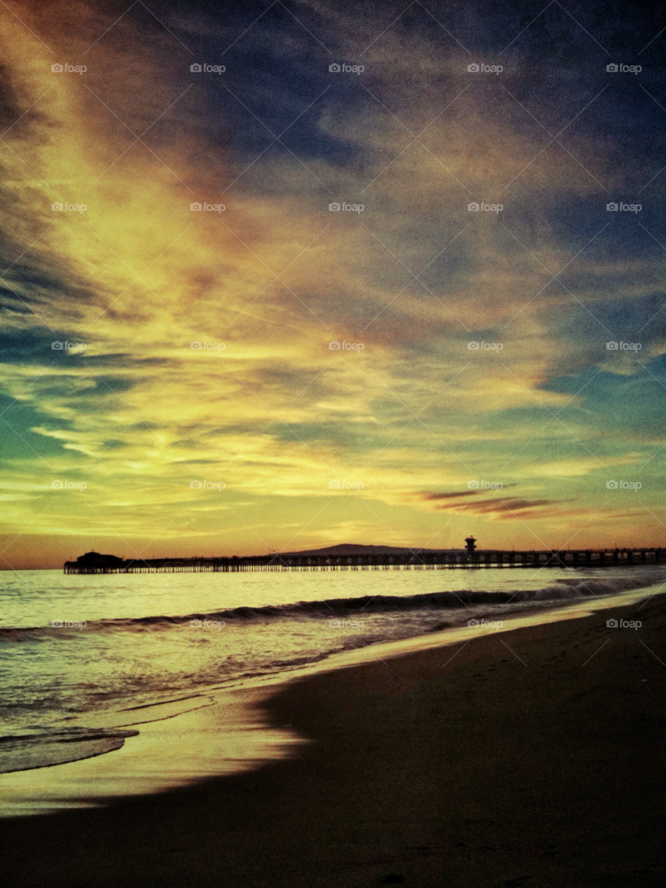 california beach sky sunset by analia