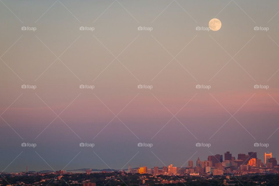 Supermoon rises over Boston