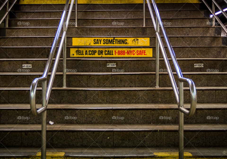 yellow nyc dont run with scissors say something by mike.bliss.444