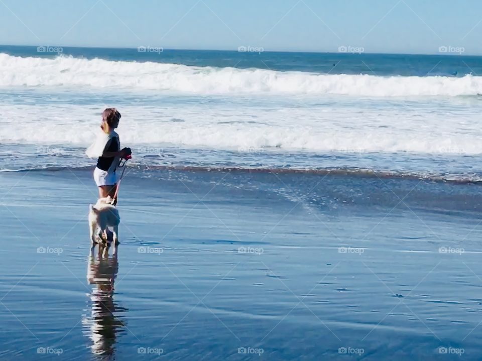 Walking on the beach 