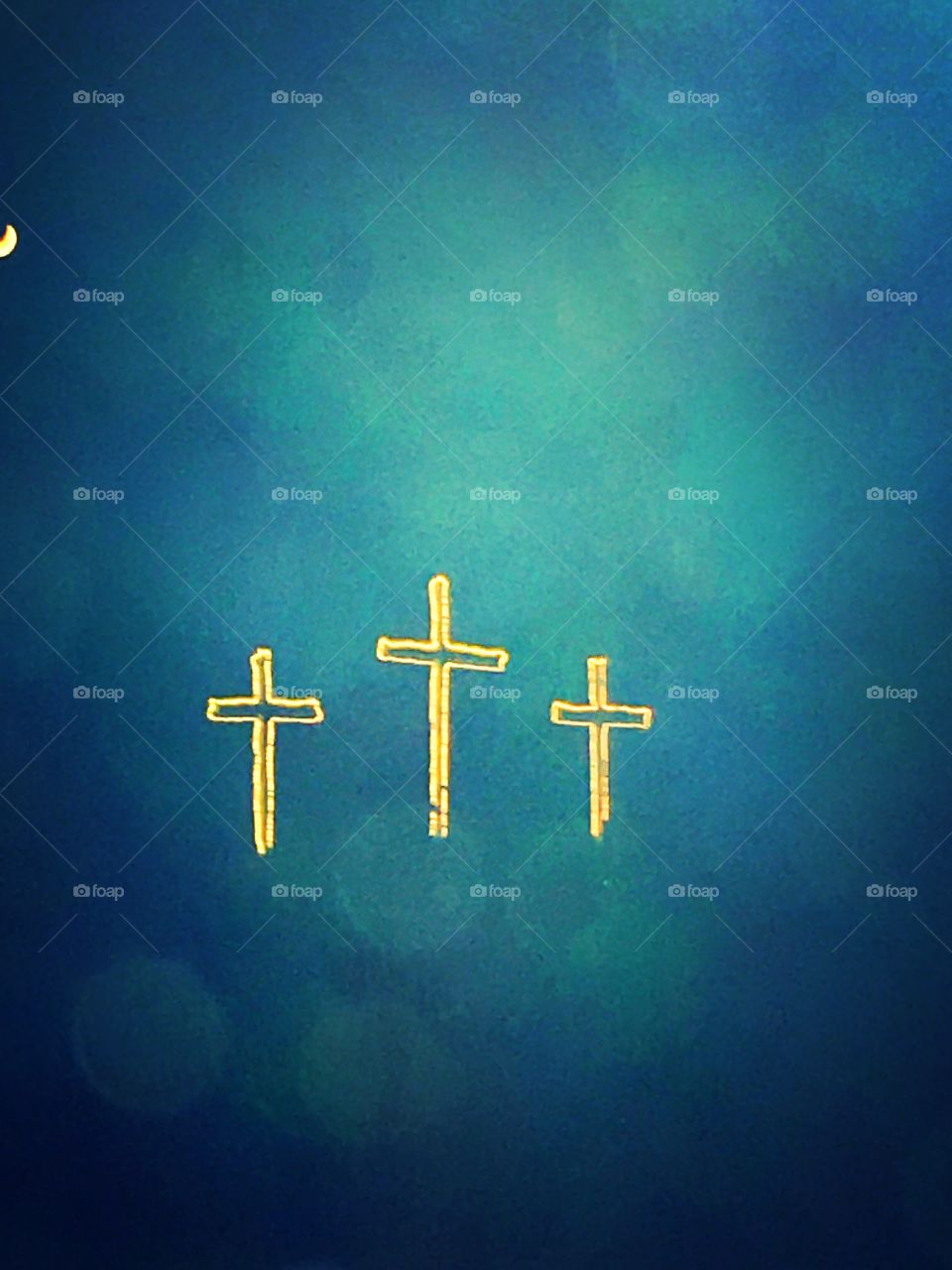 Night time religious crosses!