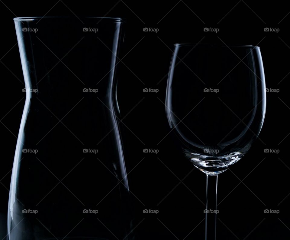 glass Silhouette with black background