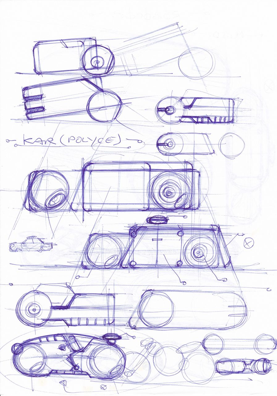 Police car illustration sketch concept