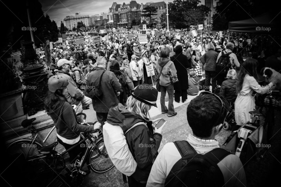 Protesters marching against oil and government 