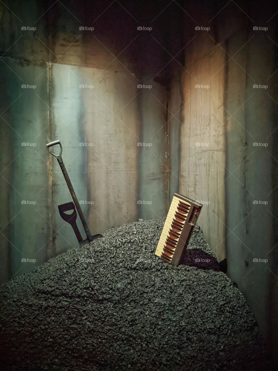 digital piano in coal mine
