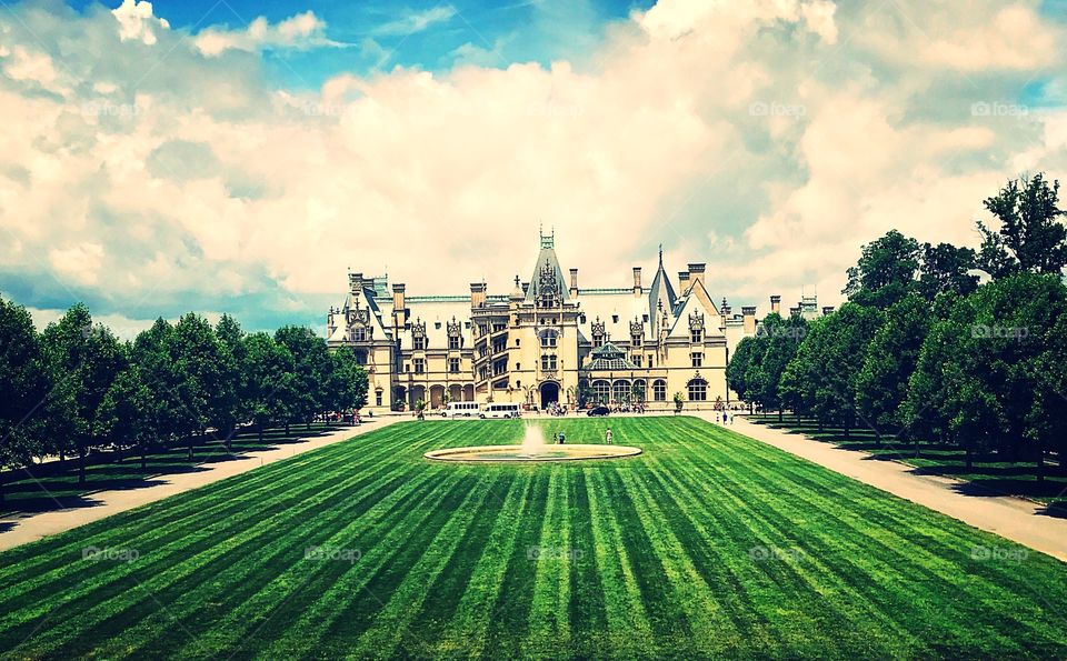 Biltmore Castle in North Carolina on Spring day