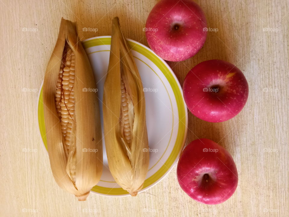 Corn + apple #corn #apple