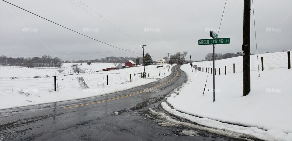 snowy country roads