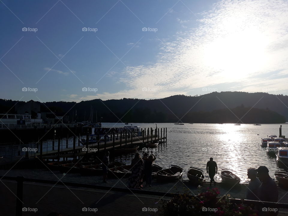 Sunset photo of Bowness in the Lake District