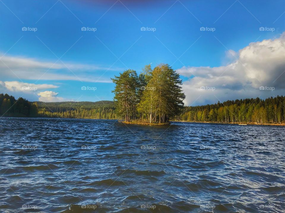 Beautiful sognsvann lake in Oslo Norway 