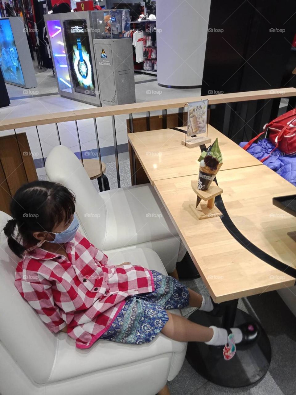 A big green tea cone