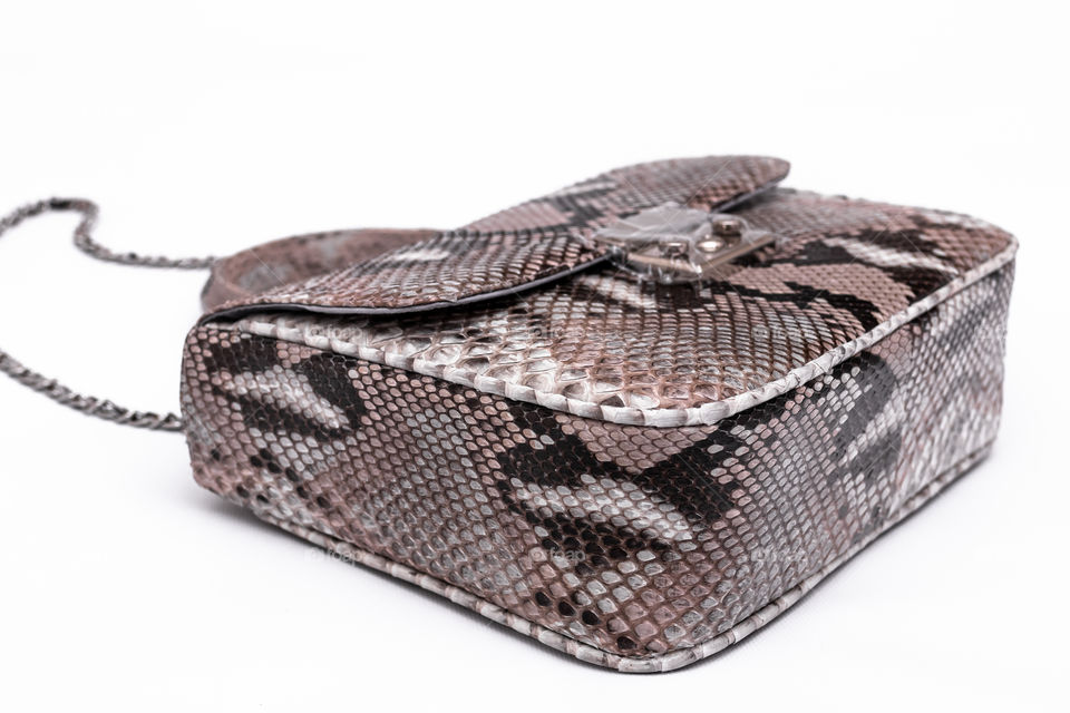 Fashion luxury snakeskin python handbag. 