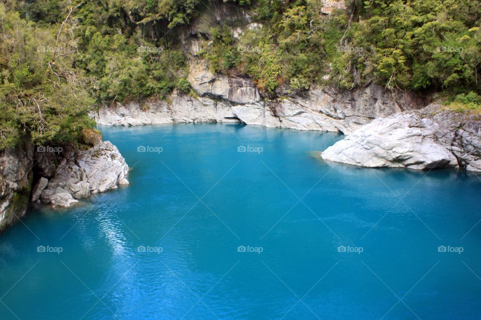Scenic view of a blue river