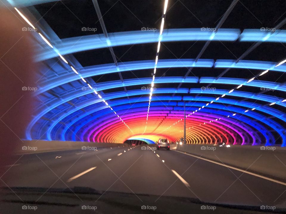 Urban illuminated tunnel 