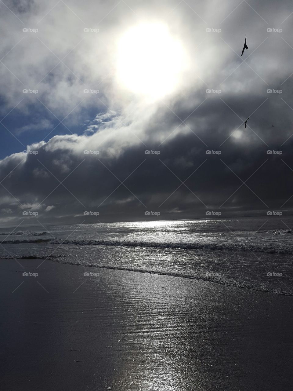 storm clouds over the ocean