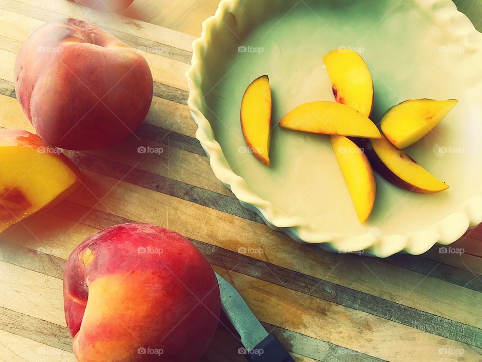 Making a peach pie