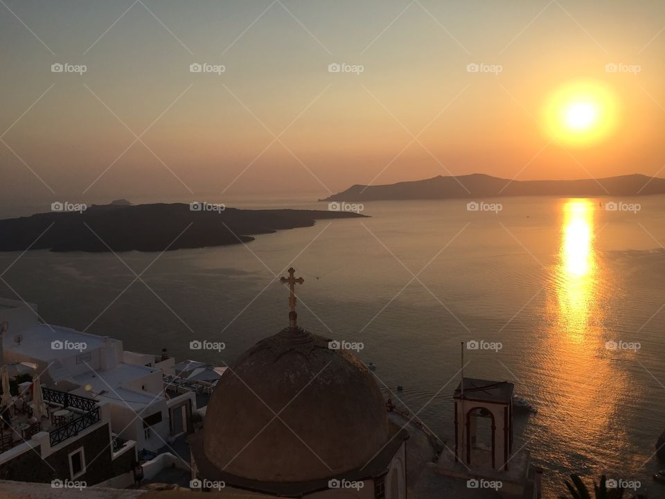 Greek island sunset