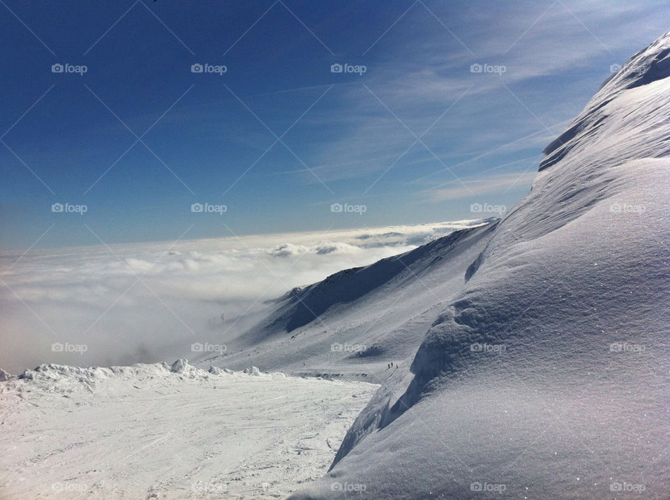 snow sky blue white by oden