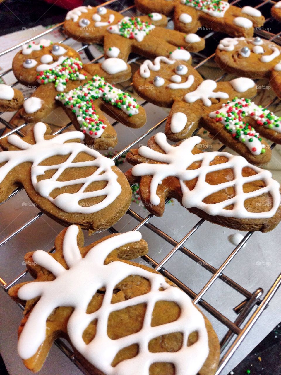 Baking Christmas gingerbread cookies. 