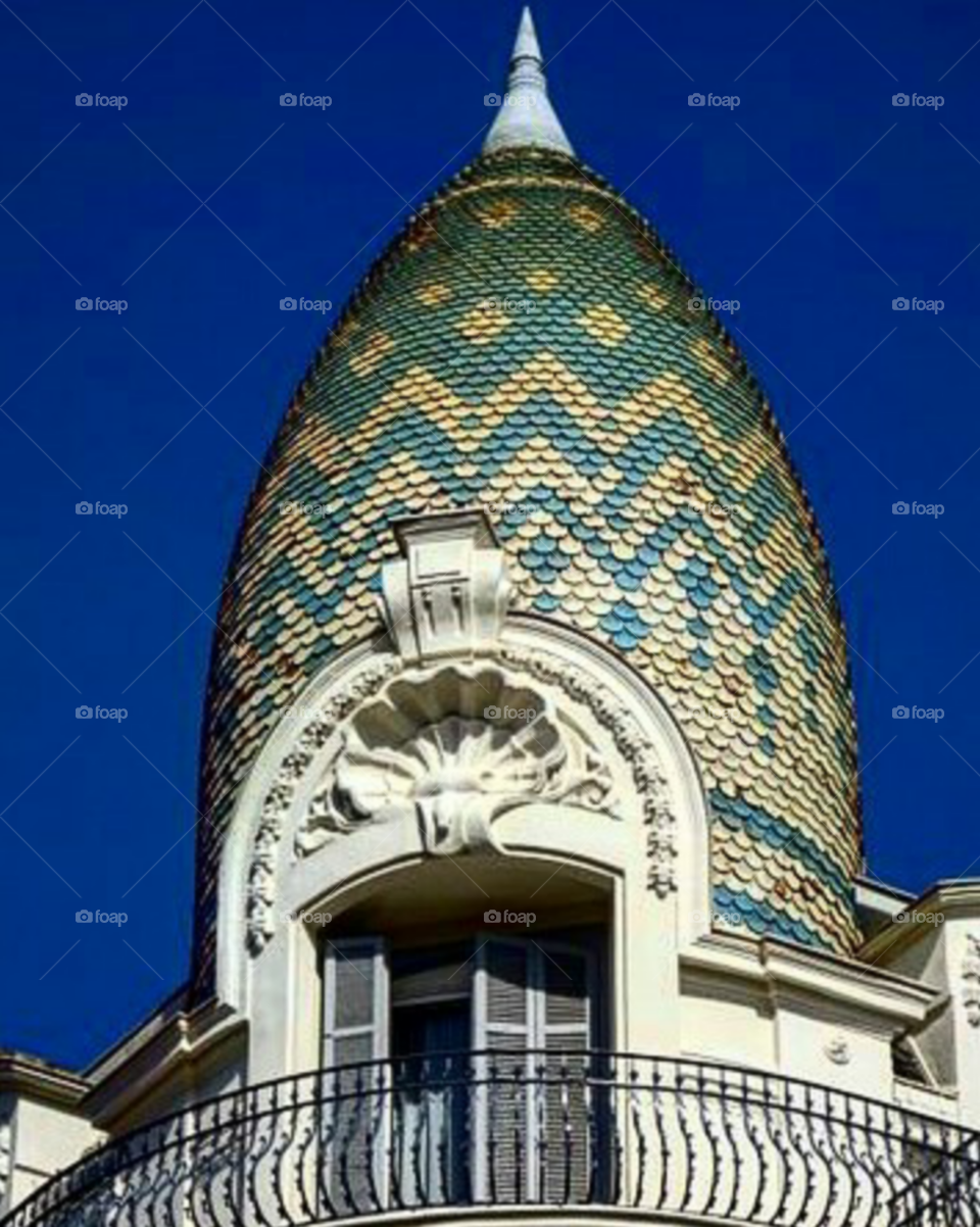 Emblematic fishscale dome roofs of Nice