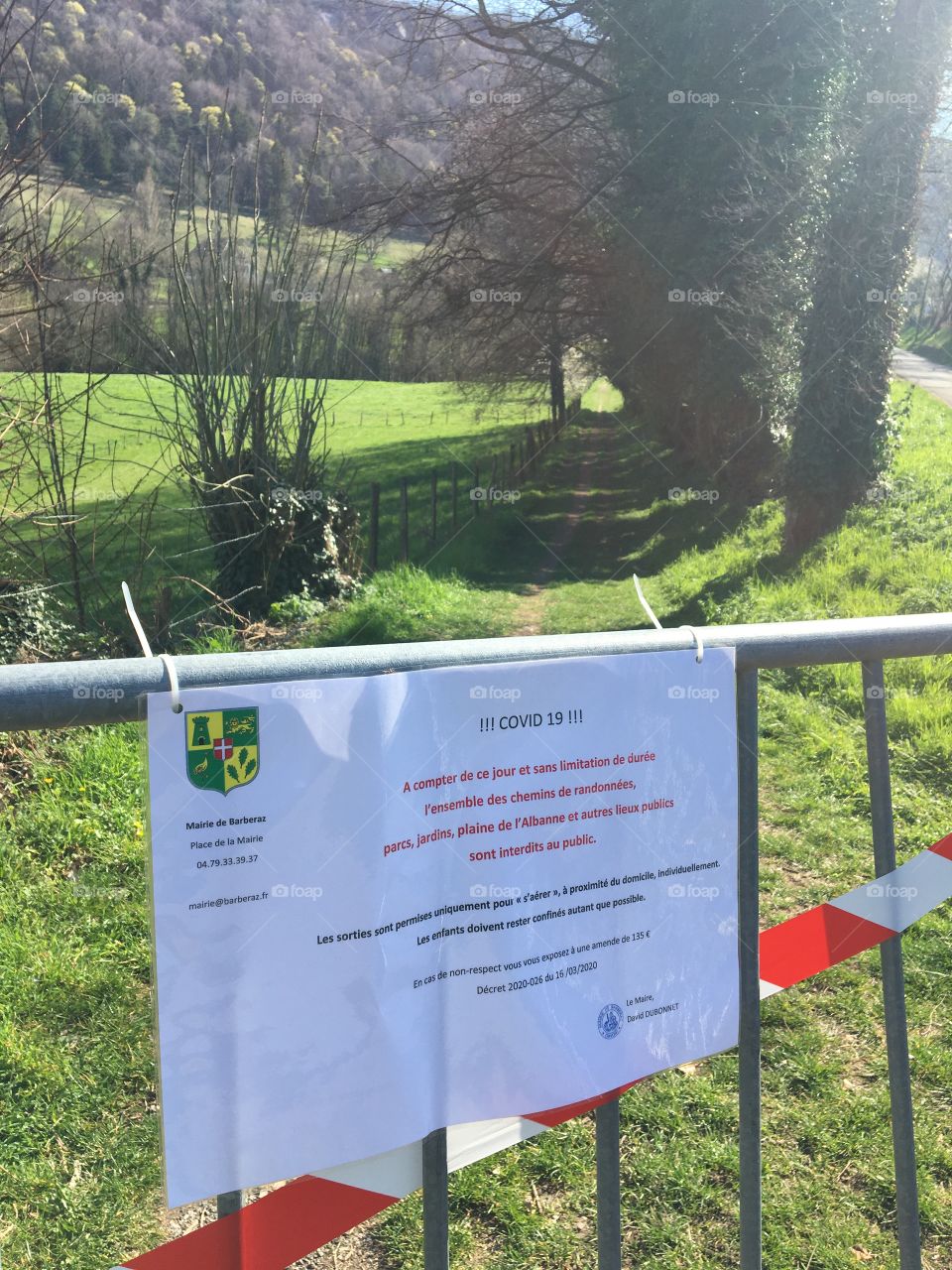 Even countryside trails are closed from today...