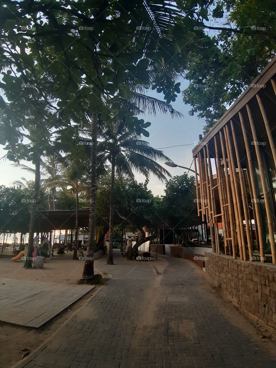 The path at the beach in Indonesia