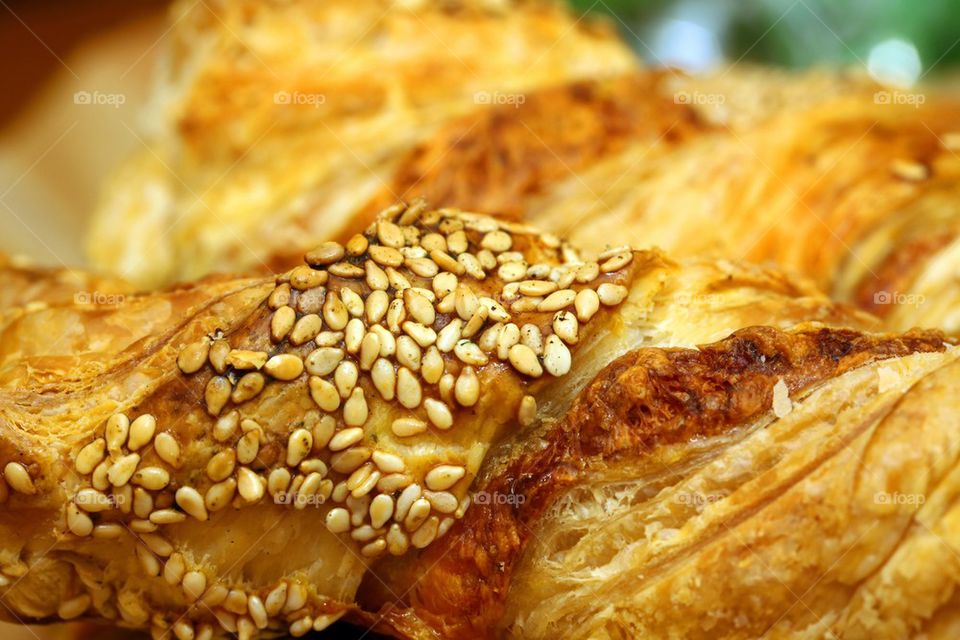 Macro of a home made croissant