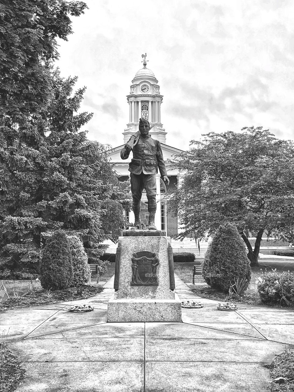 War memorial of a soldier 