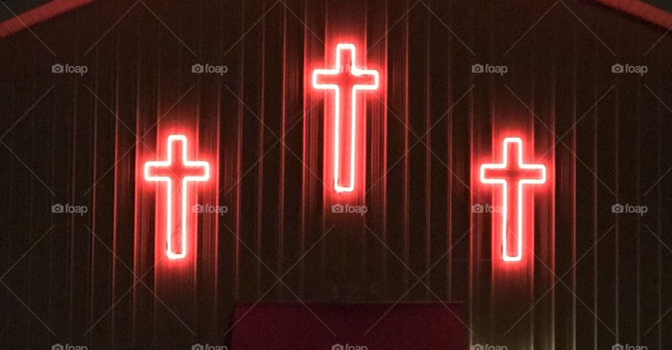 3 Neon Crosses