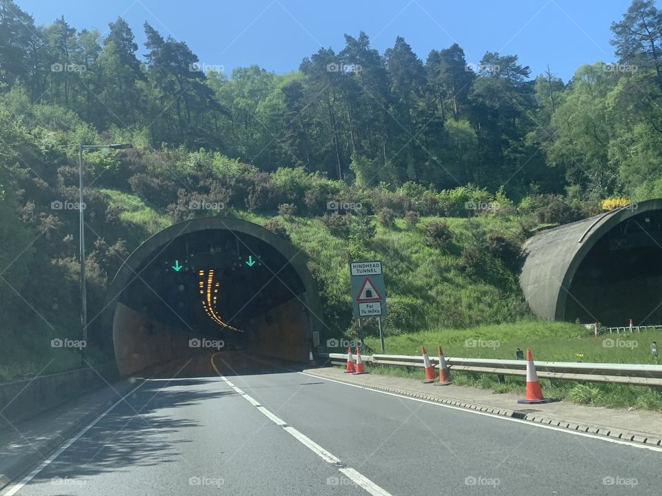 Tunnel on the road 