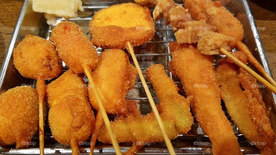 Kushi-katsu appetizers