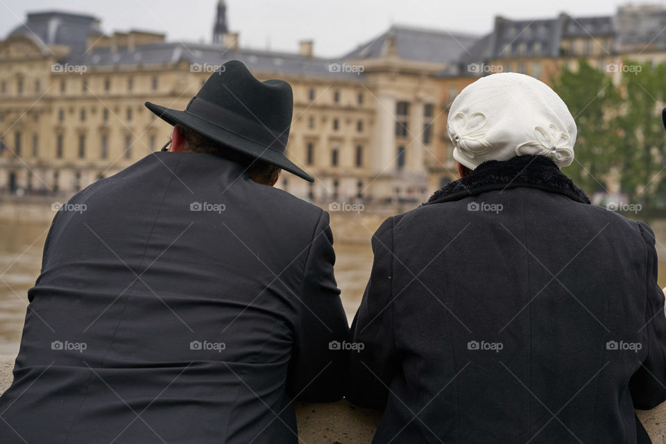 Elderly couple at the riverside