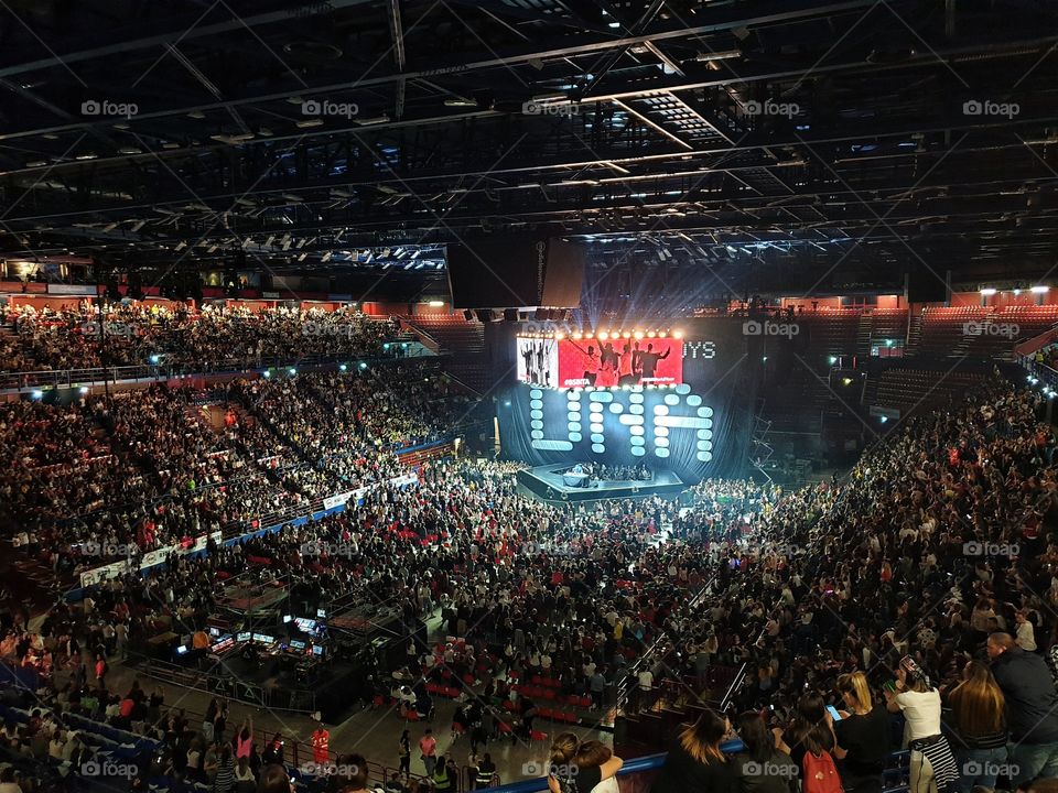 Backstreet Boys concert in Italy in 2019 with DNA World Tour. The Mediolanum Forum Assago in Milan.