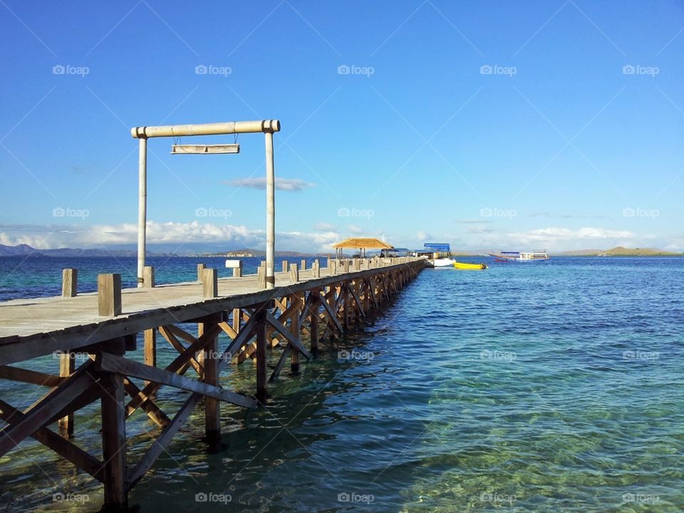 Jetty at Kanawa Island, Labuan Bajo, Indonesia