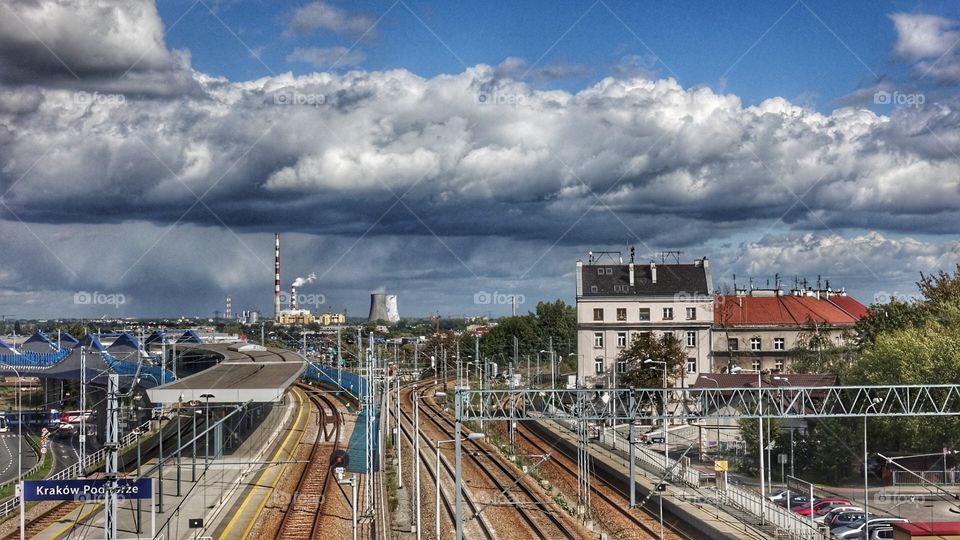 clouds with cityscape