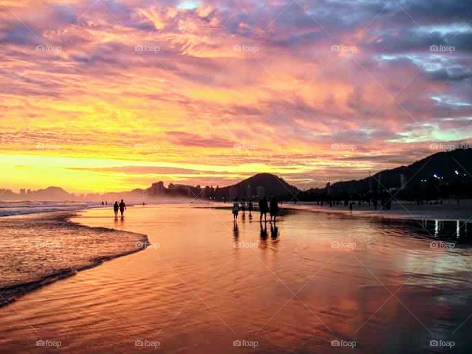 Sunset on a brasilian beach