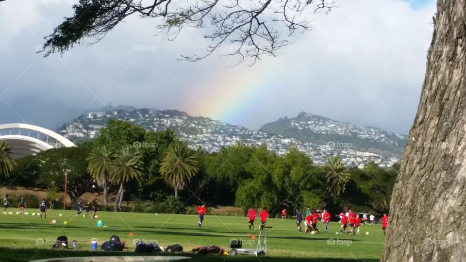 Rainbow Over Honolulu ' Kapi'olana Park