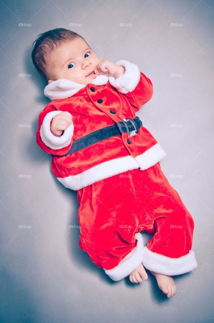 Baby in Santa suit