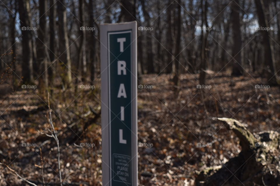 forest bike trail sign