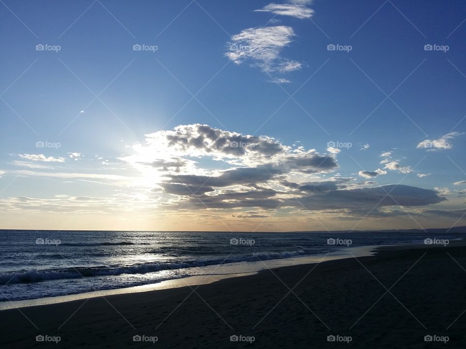 Sunset on maccarese beach