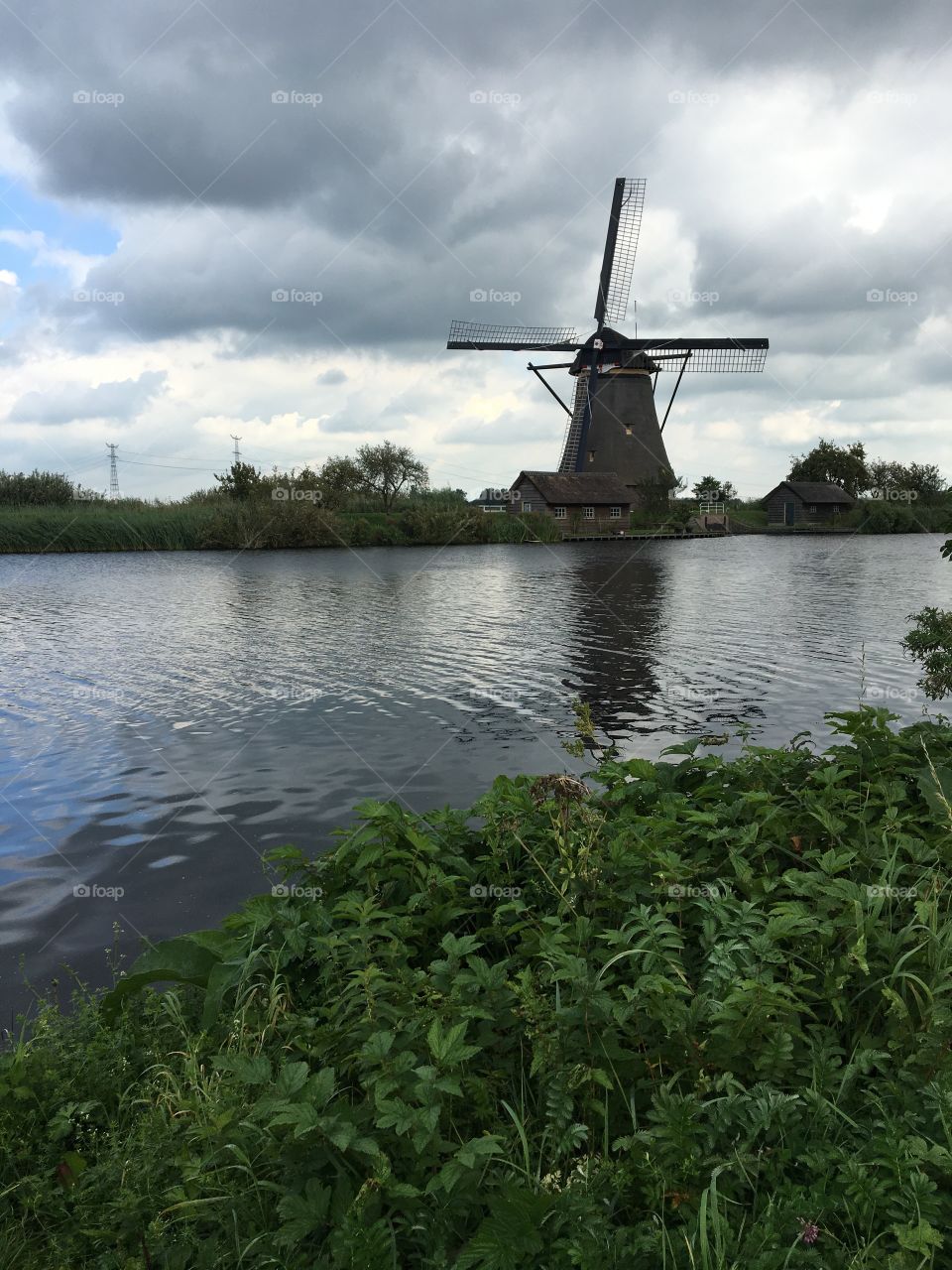 Windmills in Kinderdijk Netherlands 