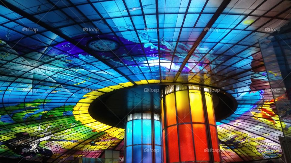 It is the Formosa Boulevard Station in Kaohsiung. It is called the "Dome of Light". It is ranked second-most beautiful metro station in the world.