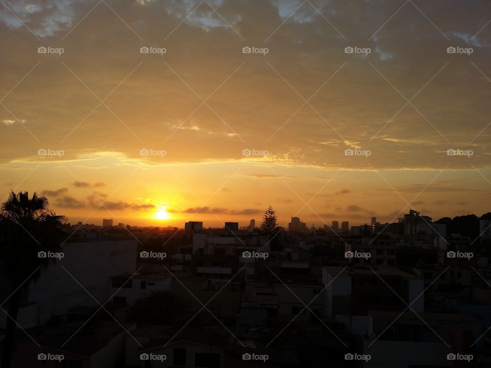 Beautiful summer sunset Lima - Peru