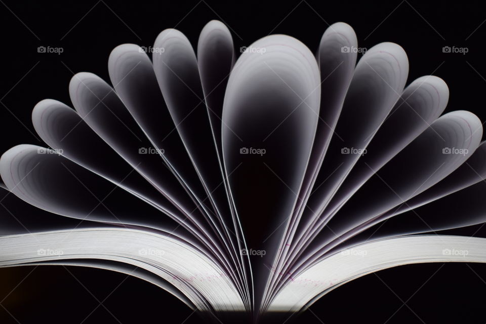 creatively folded book's white pages
