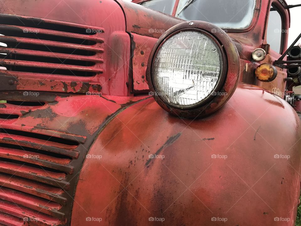 Antique fire truck headlamp